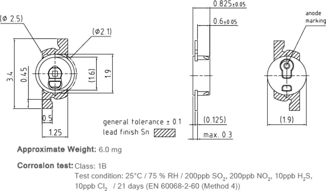 Mechanical Drawing - ams OSRAM PointLED® Enhanced Optical Power LEDs