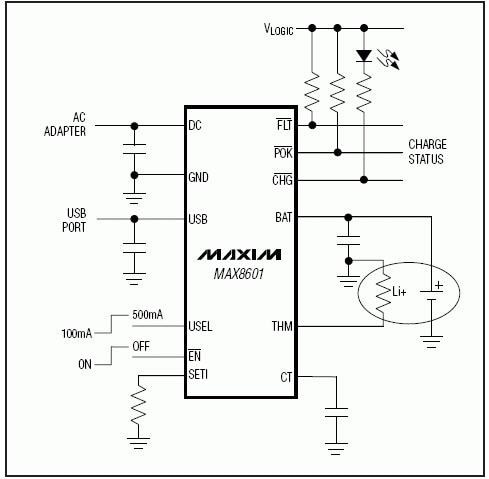 Analog Devices / Maxim Integrated MAX8600 / MAX8601 Linear Battery Chargers
