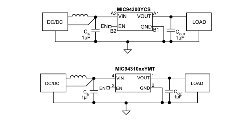 Application Circuit Diagram - Microchip Technology MIC943x0 Ripple Blocker™ ICs