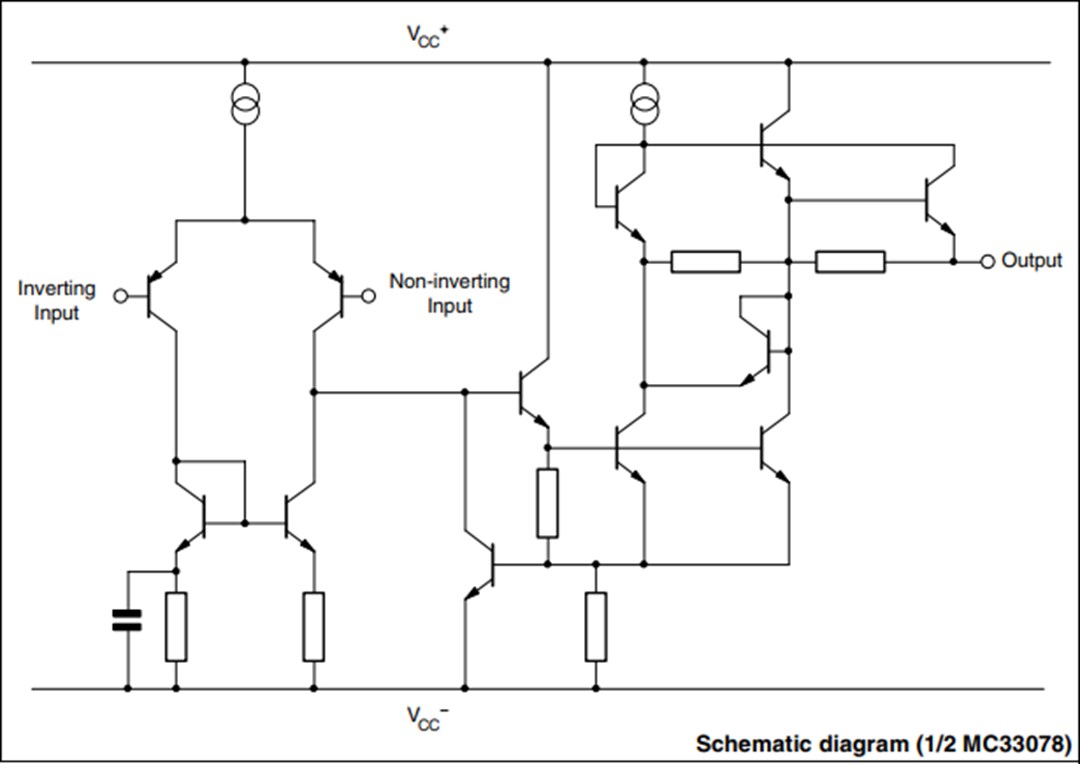 Schematic - STMicroelectronics MC33078 Low Noise Dual Operational Amplifiers
