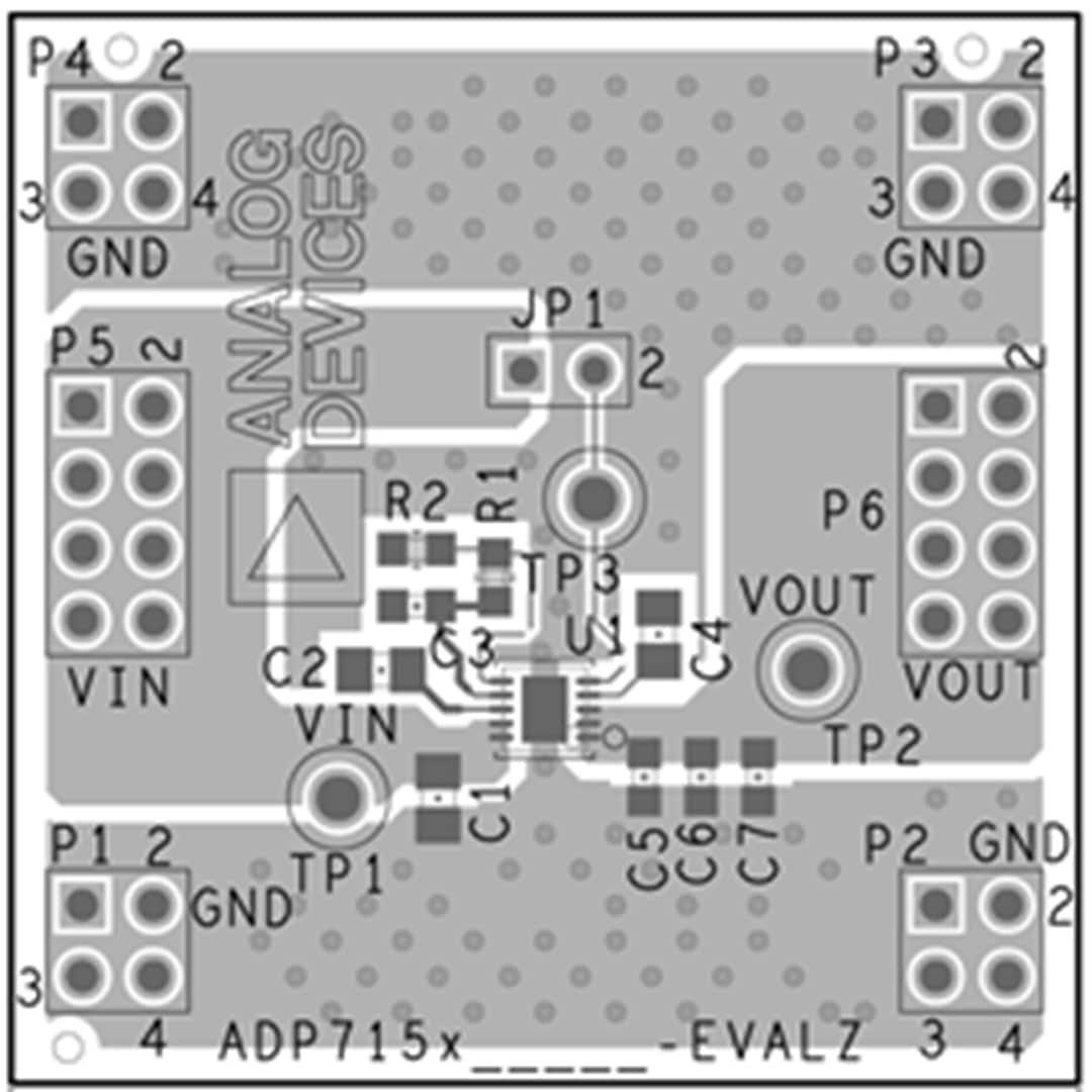 Schematic - Analog Devices Inc. EVAL-ADP7158 Eval Board for ADP7158 LDO Regulator