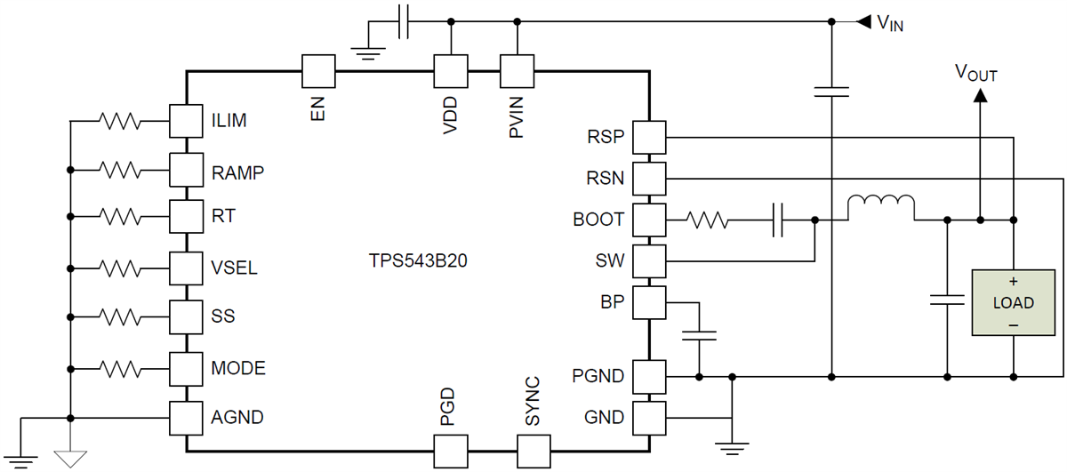 Schematic - Texas Instruments TPS543B20 Step-Down SWIFT Converter