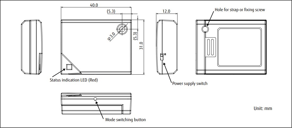 Mechanical Drawing - FCL Components Bluetooth® Low Energy Smart Beacons