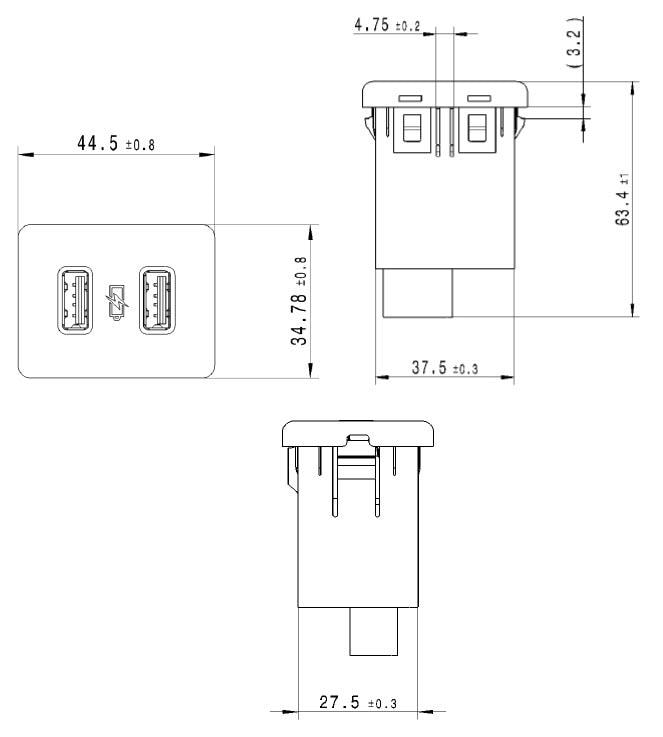 Amphenol Casco 2.4A Dual Smart USB Charger