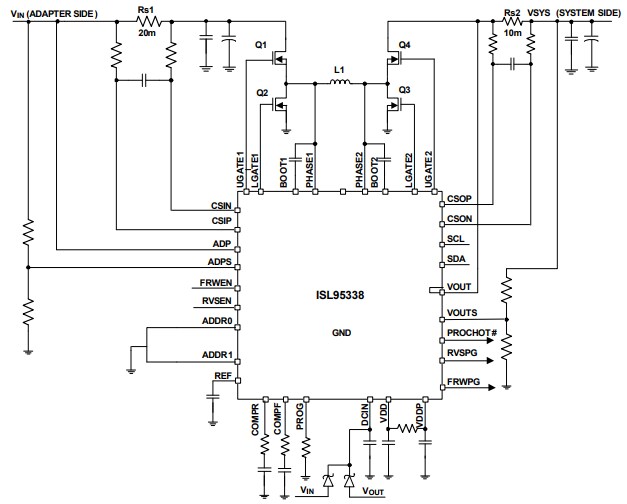 Application Circuit Diagram - Renesas Electronics ISL95338 Voltage Regulator