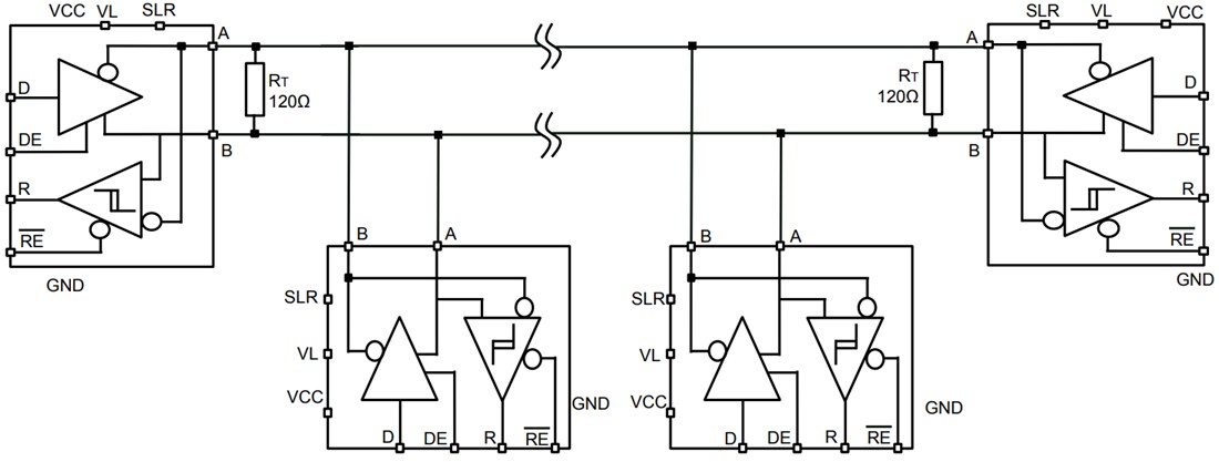 Application Circuit Diagram - STMicroelectronics STR485 RS-485 Line Transceiver