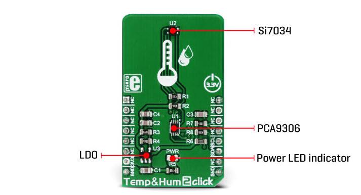 Block Diagram - Mikroe MIKROE-3085 Temperature & Humidity 2 click
