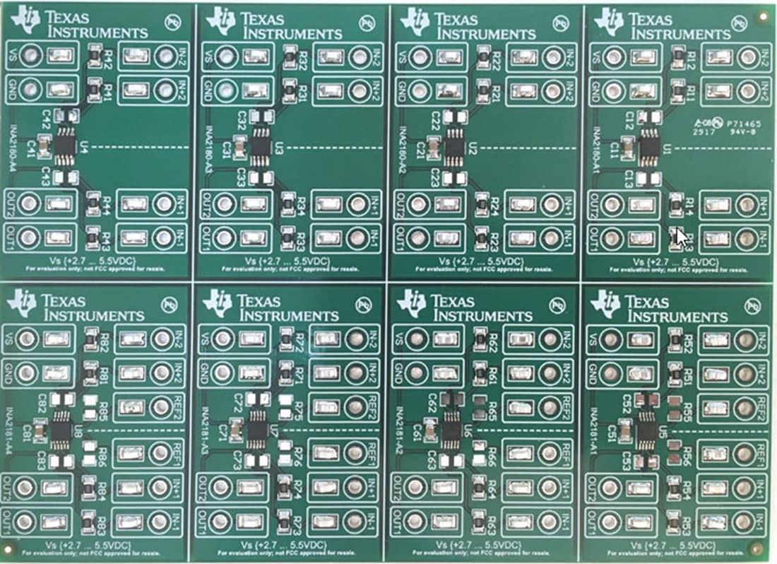 Mechanical Drawing - Texas Instruments INA2180-2181EVM Amplifier Evaluation Board