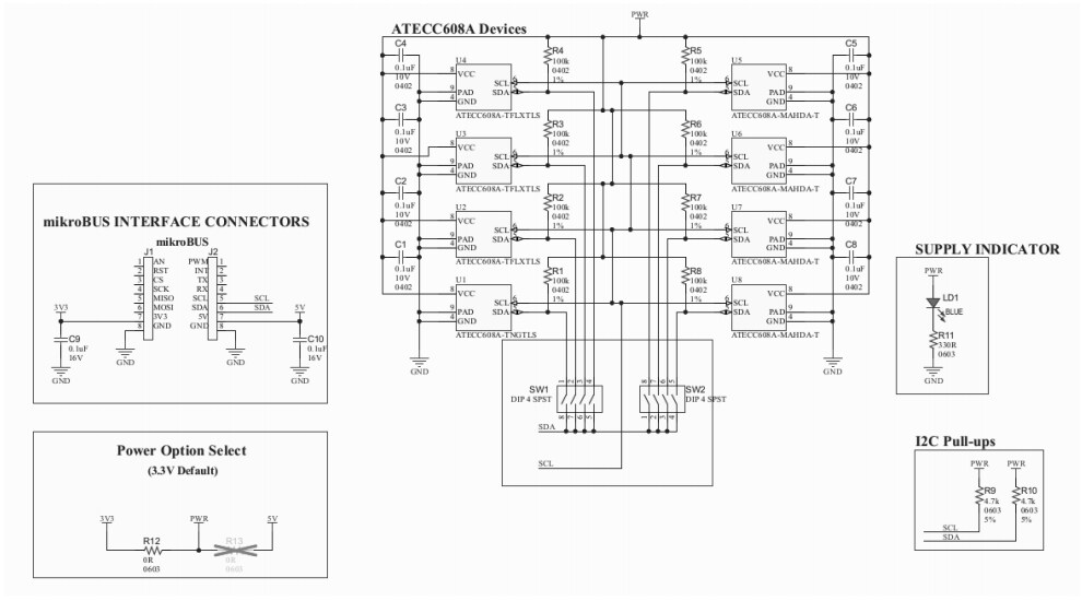 Schematic - Microchip Technology ATECC608A DT100104 Trust Development Board
