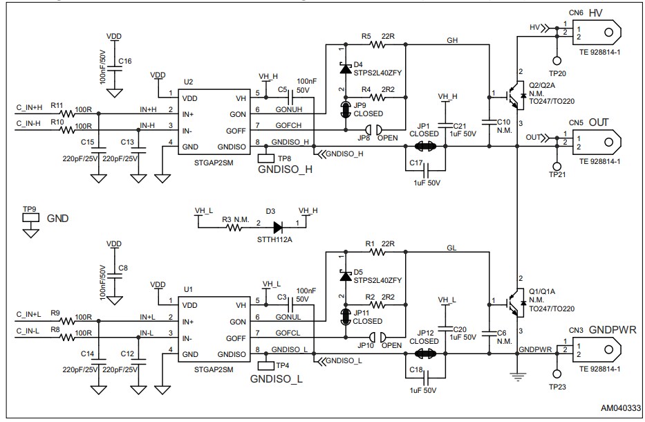 Schematic - STMicroelectronics EVALSTGAP2SM Demonstration Board