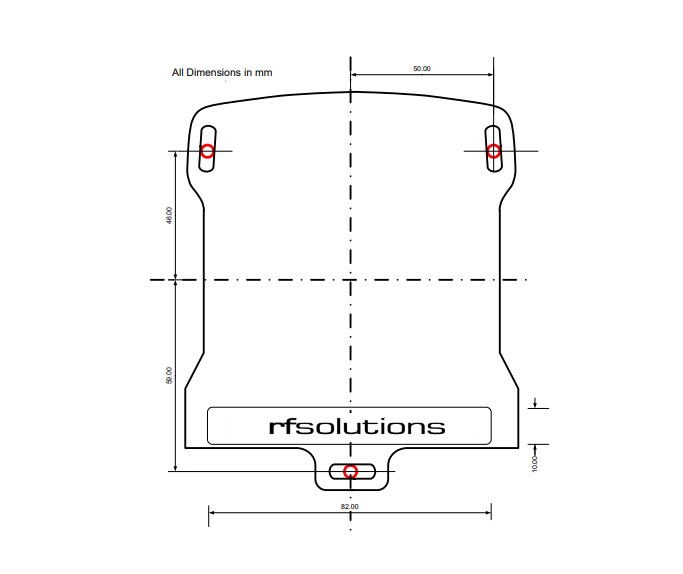 Mechanical Drawing - RF Solutions QUANTAFOB Remote Control System