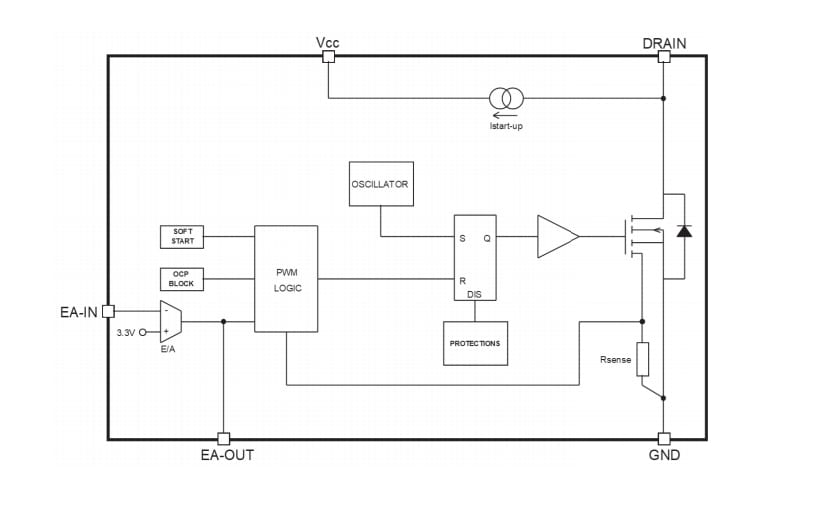 Block Diagram - STMicroelectronics VIPER122 High Voltage Converter