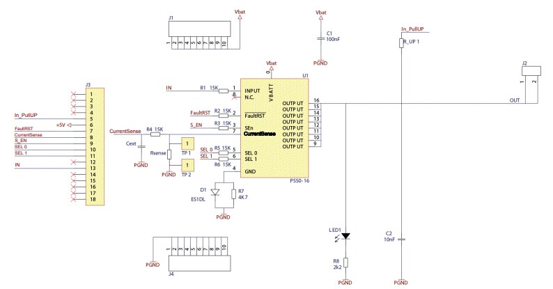 Schematic - STMicroelectronics VN7E010AJ Evaluation Board