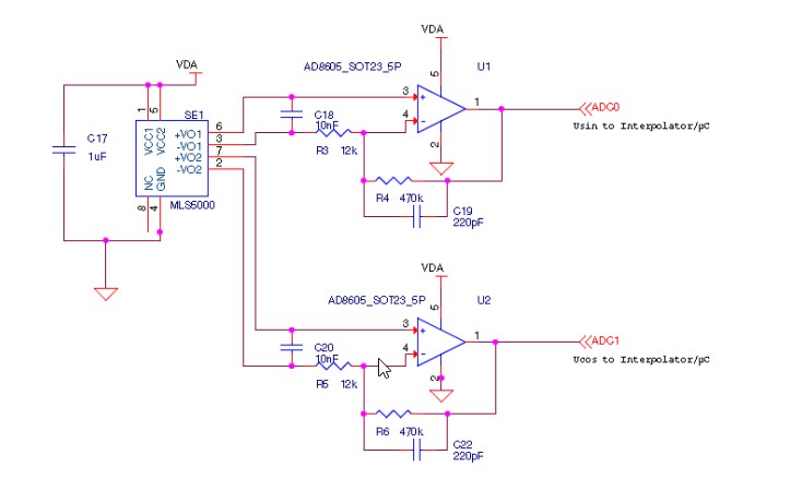 Application Circuit Diagram - TE Connectivity / Measurement Specialties KMXP AMR Linear Position Sensors