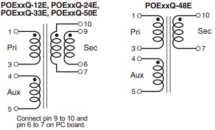 Schematic - Coilcraft High Power Flyback Transformers for PoE