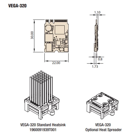 Mechanical Drawing - Advantech VEGA-320 m.2 Edge AI Module