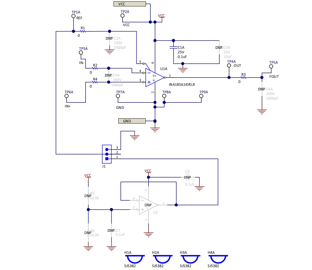 Schematic - Texas Instruments INA185EVM Evaluation Module