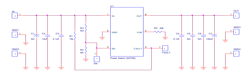 Schematic - Diodes Incorporated AP22652W6-EVM Evaluation Module