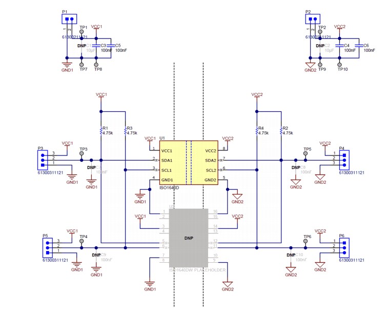 Schematic - Texas Instruments ISO1640EVM Evaluation Module