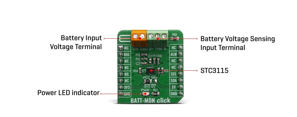 Block Diagram - Mikroe BATT-MON Click