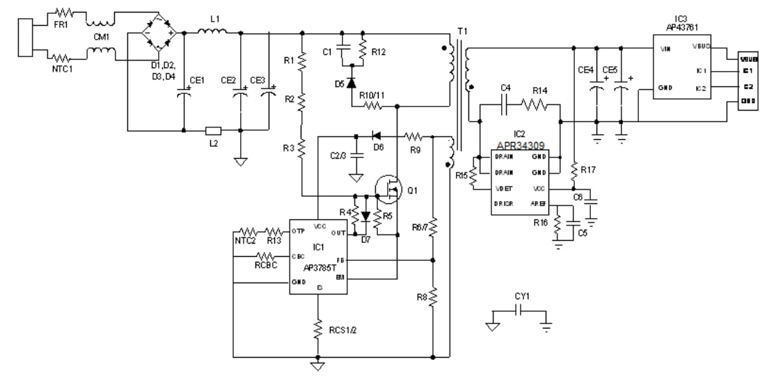 Schematic - Diodes Incorporated AP3785TEV1 Evaluation Board