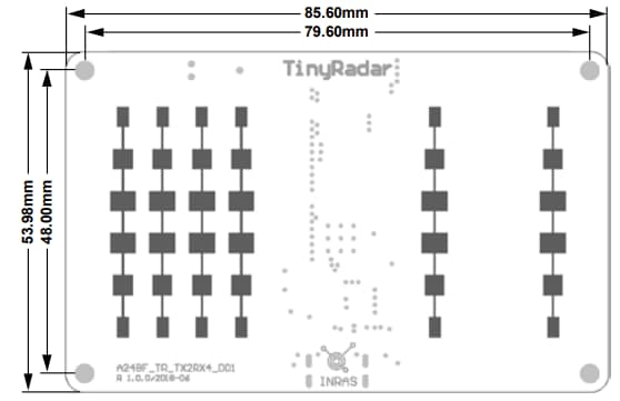 Mechanical Drawing - Analog Devices Inc. EV-TINYRAD24G Radar Evaluation Module