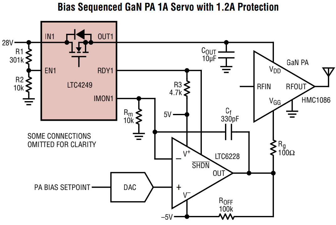Application Circuit Diagram - Analog Devices Inc. LTC4249 Dual Electronic Circuit Breaker (ECB)