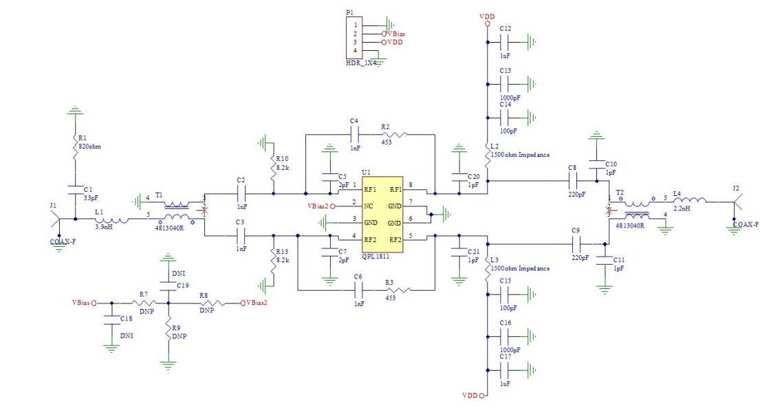 Schematic - Qorvo QPL1811EVB Evaluation Board