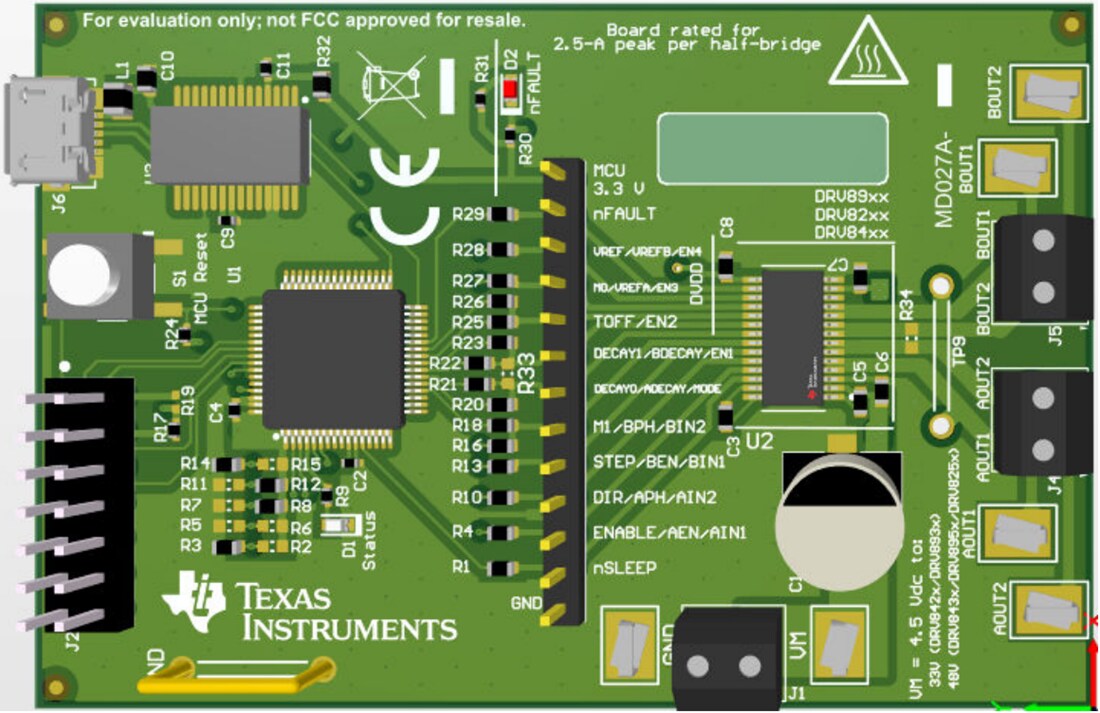 Mechanical Drawing - Texas Instruments DRV8256EEVM Motor Driver Evaluation Module