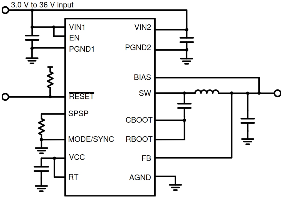 Schematic - Texas Instruments LM6x4xx/LM6x4xx-Q1 Buck Converters
