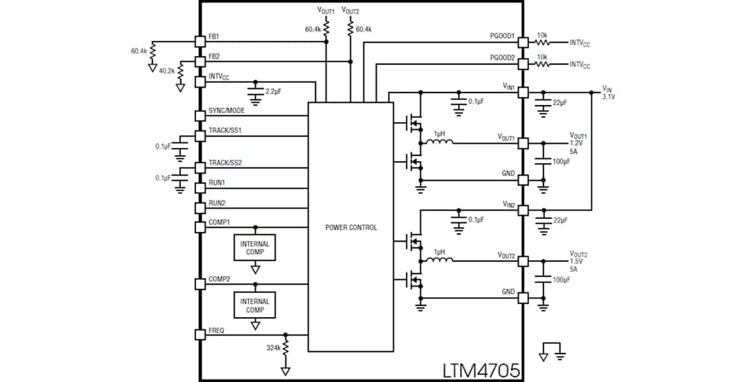 Block Diagram - Analog Devices Inc. LTM4705 DC-DC μModule® Regulator