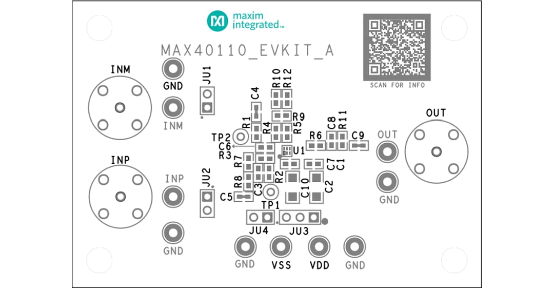 Mechanical Drawing - Analog Devices / Maxim Integrated MAX40110EVKIT & MAX40111EVKIT Evaluation Kits
