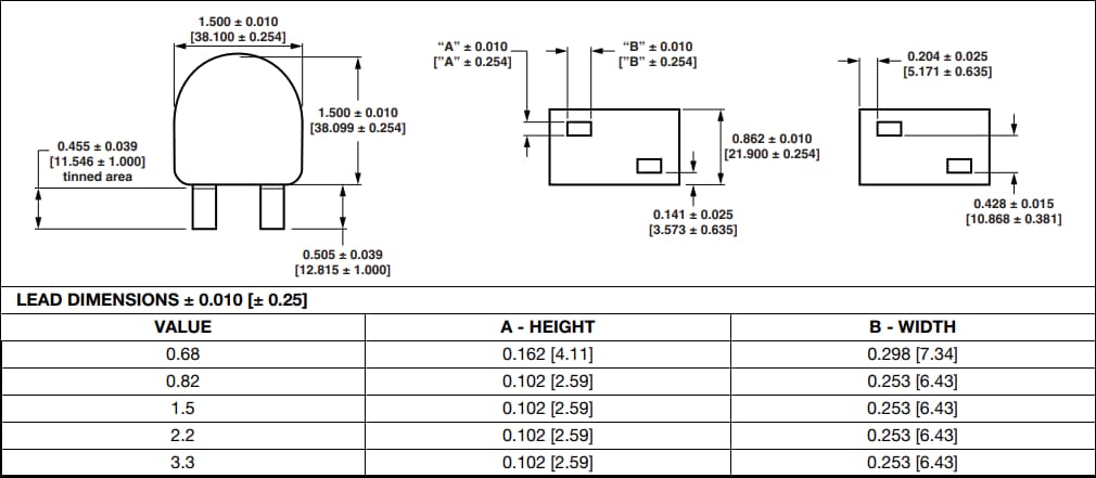 Vishay / Dale IHXL-1500VZ-51 High Current Through-Hole Inductors