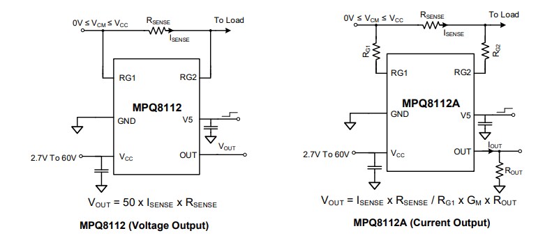 Application Circuit Diagram - Monolithic Power Systems (MPS) MPQ811x High-Side Current-Sense Amplifiers
