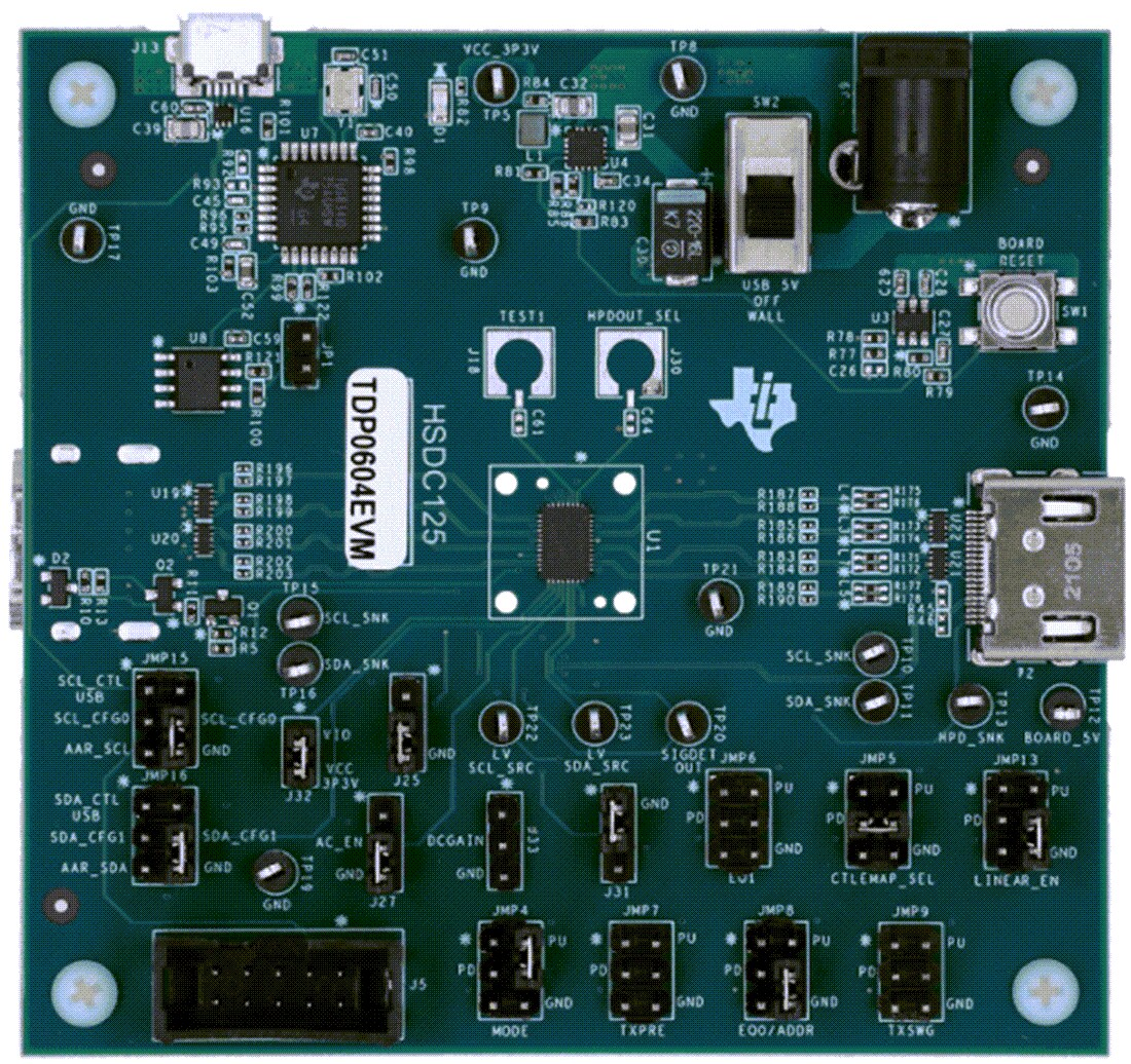 Mechanical Drawing - Texas Instruments TDP0604EVM Redriver Evaluation Module (EVM)