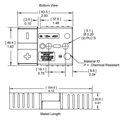 Chart - Anderson Power Products SB®120 Connectors