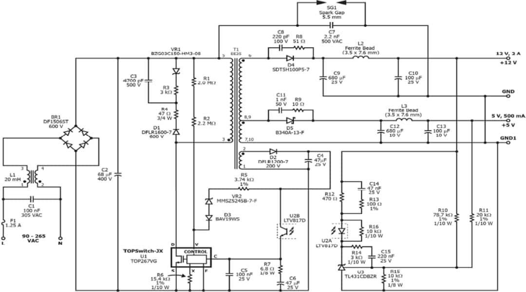 Schematic - Power Integrations RDK-706 Reference Design Kit