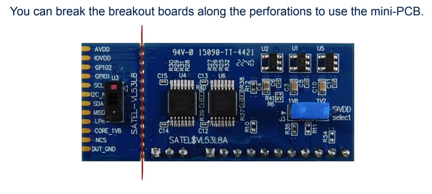 STMicroelectronics SATEL-VL53L8 Breakout Board