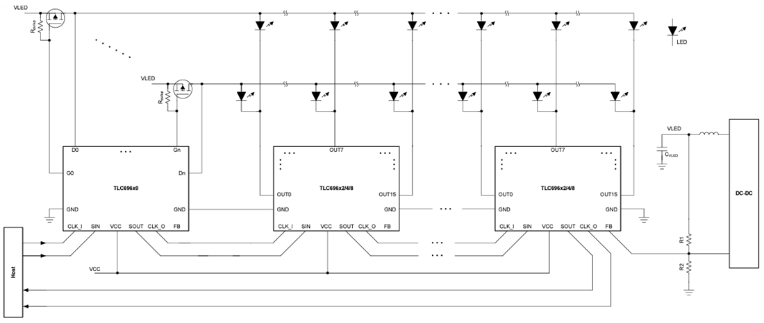 Schematic - Texas Instruments TLC696x0/TLC696x0-Q1 8-Scan MOSFET Controllers