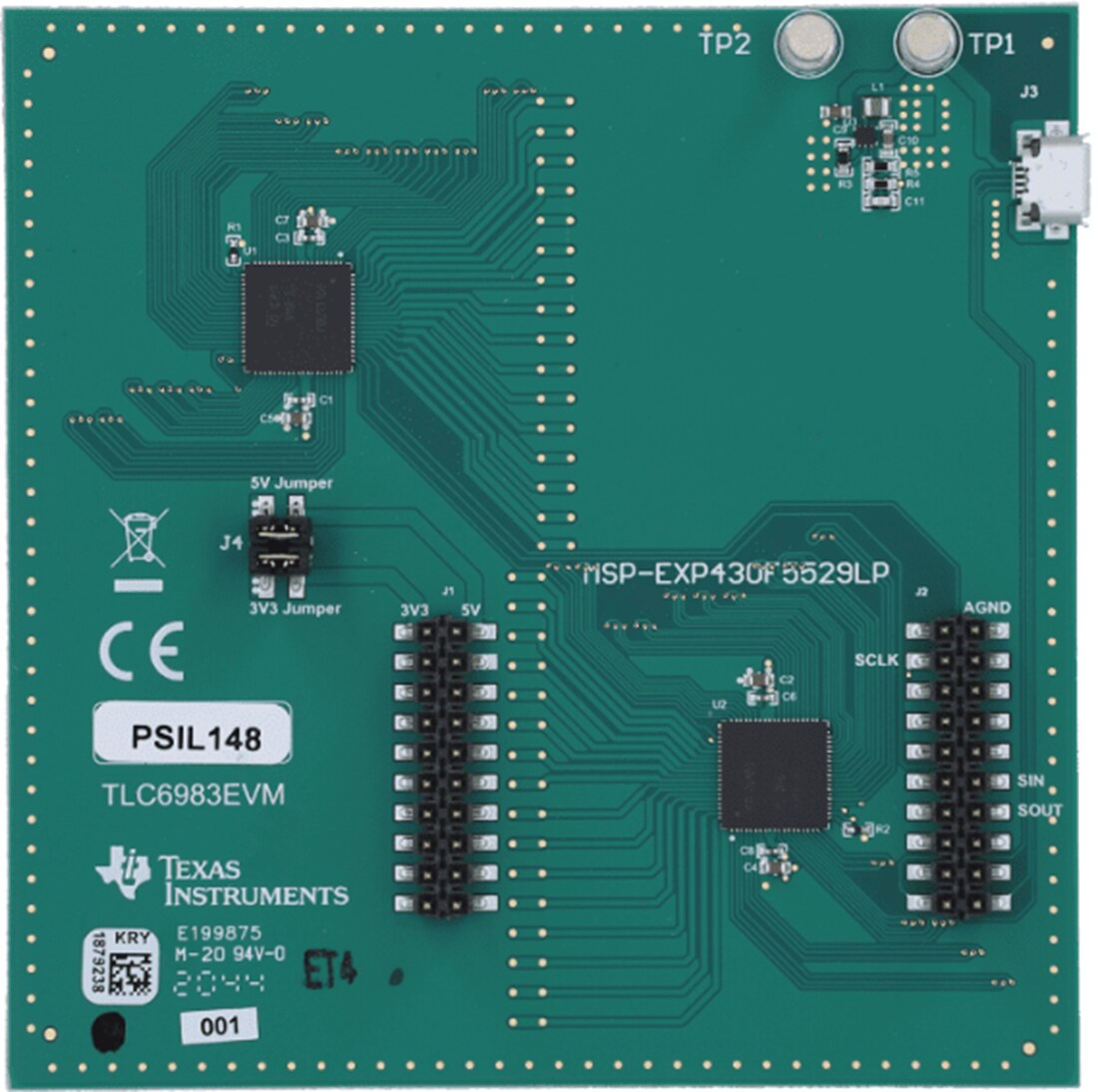 Mechanical Drawing - Texas Instruments TLC6983EVM LED Driver Evaluation Module