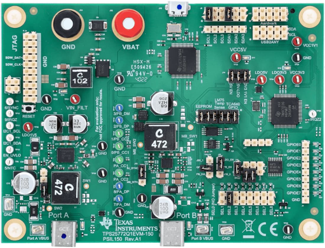 Mechanical Drawing - Texas Instruments TPS25772Q1EVM-150 Power Delivery Evaluation Module