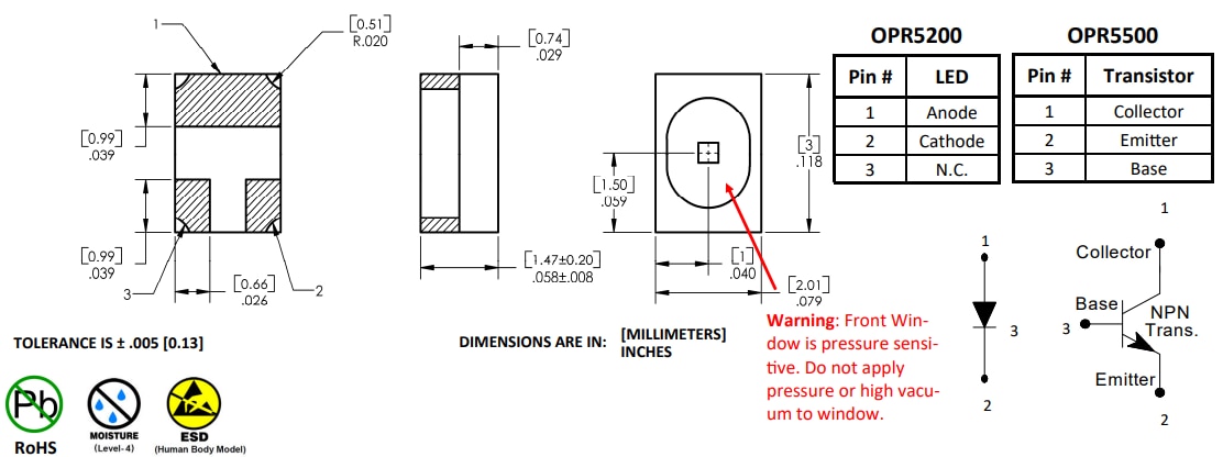 Optek / TT Electronics OPR5200 & OPR5500 GaAIAs LEDs
