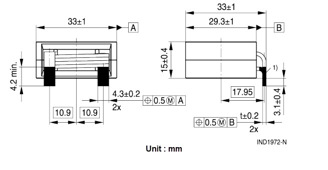 Mechanical Drawing - EPCOS / TDK ERU 33 Chokes