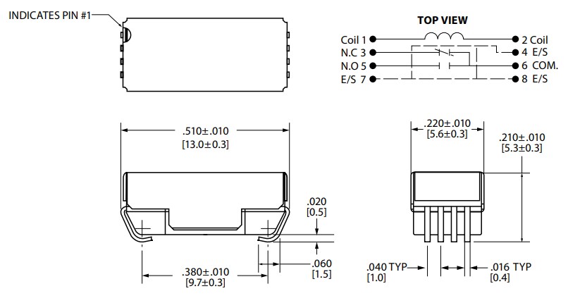 Coto Technology 9853 Series Surface Mount Reed Relays