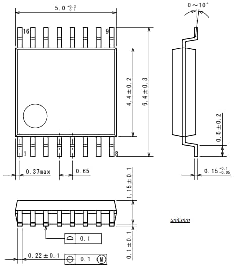 Mechanical Drawing - Nisshinbo NJU7870 Differential Amplifier IC