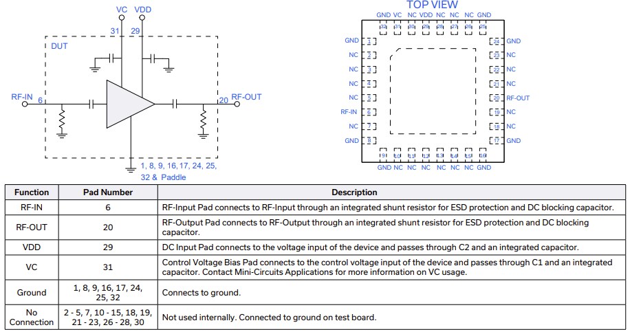 Schematic - Mini-Circuits AVA-0233LN+ RF Amplifier