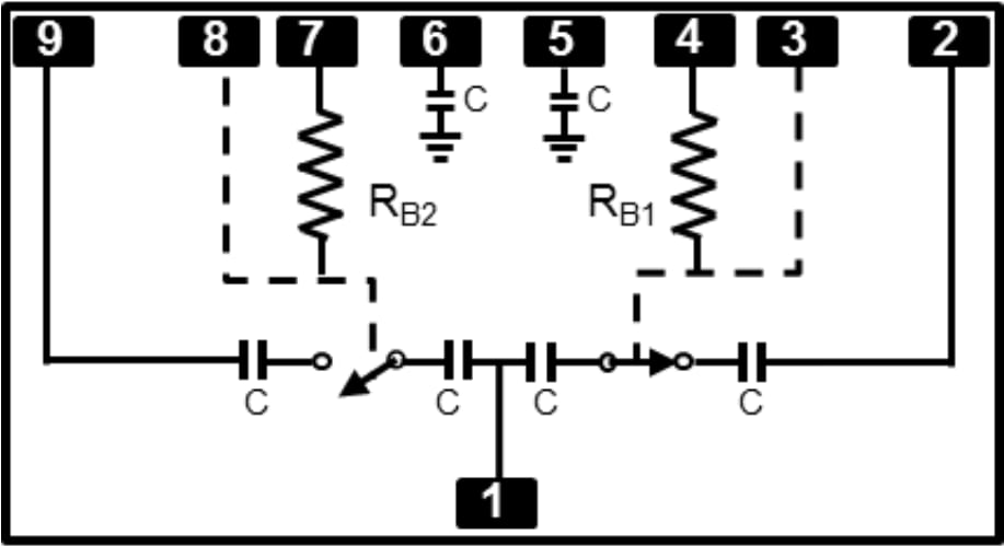 Schematic - MACOM MASW-011108-DIE 6-18GHz SPDT PIN Diode Switch