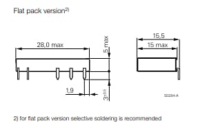 Mechanical Drawing - TE Connectivity / Schrack Slimline SNR Series PCB Relays