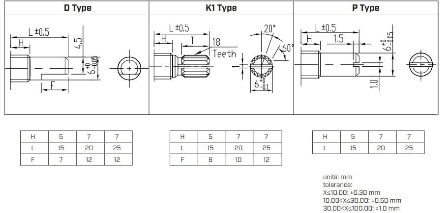 Mechanical Drawing - Same Sky PTN09X Rotary Potentiometers