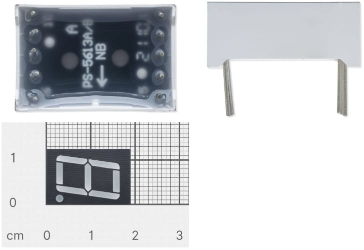 Soldered 100712 1X LED 7-Segment White Display